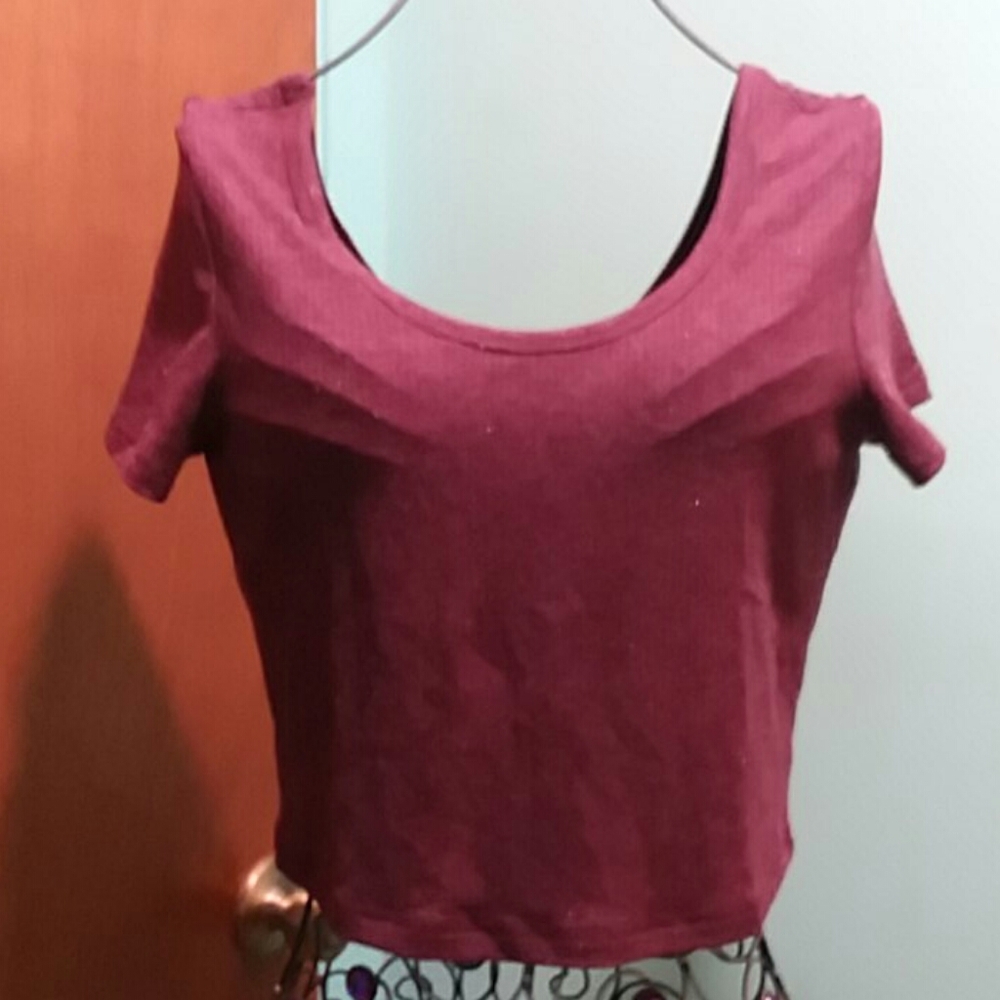 Sparkly Maroon Crop Top